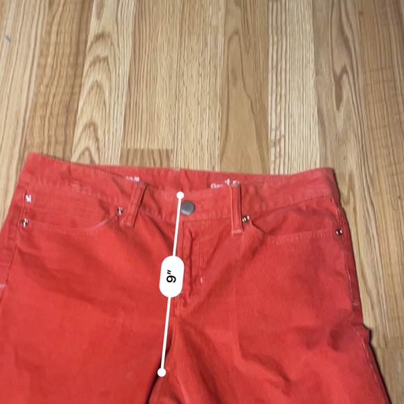 Gap real straight corduroy pants size 29 8 red orange flame pockets zip fly fall - Picture 8 of 11